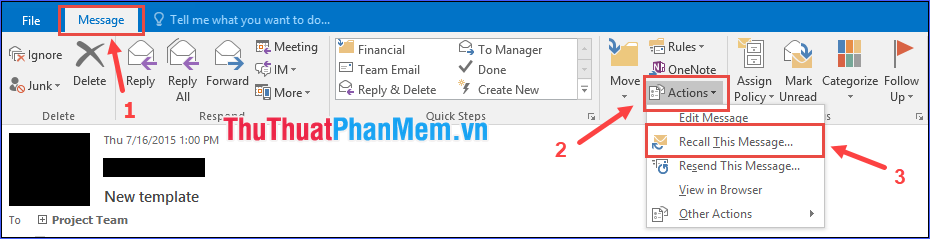 How to recover sent mail, Recall mail in Outlook Picture 3
