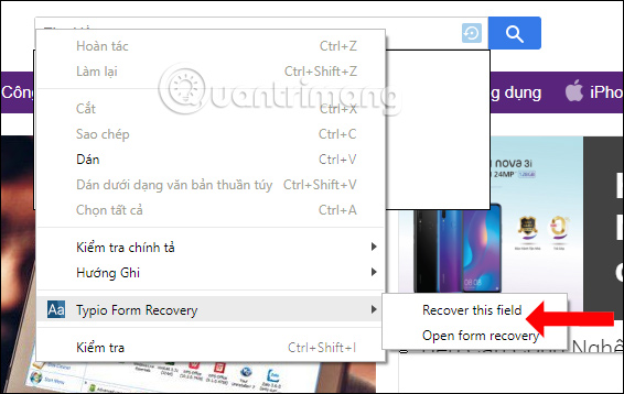How to recover the content entered on the website Picture 3