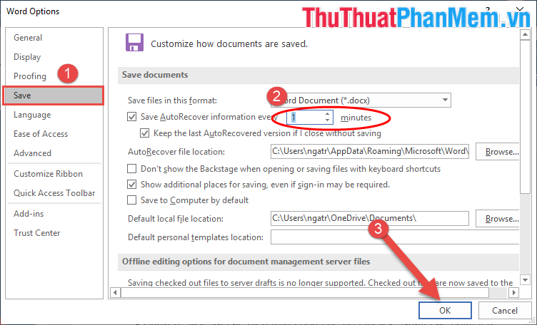 How to recover unsaved, unsaved Word files when the power goes out suddenly Picture 12