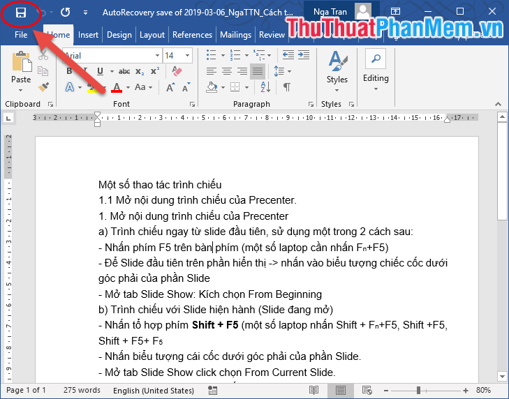 How to recover unsaved, unsaved Word files when the power goes out suddenly Picture 9