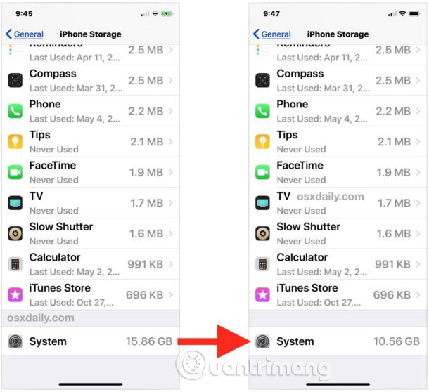 How to reduce the 'System' storage on iPhone or iPad Picture 1