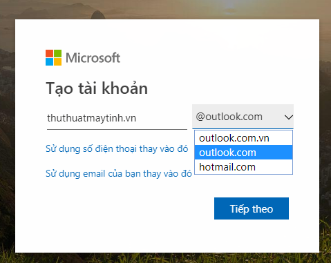 How to register, create a HotMail account, Outlook Express 2019 Picture 3
