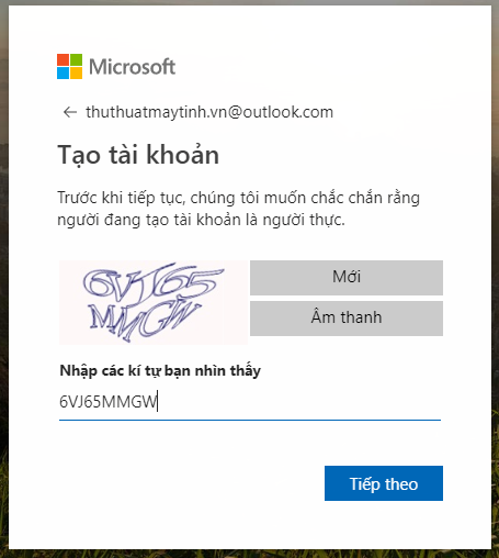 How to register, create a HotMail account, Outlook Express 2019 Picture 7