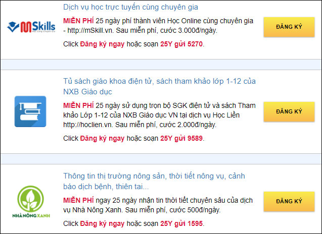 How to register for 25 days for free using Funring, MCA, mFilm, My music, ... MobiFone Picture 4