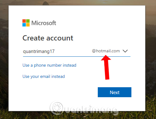 How to register for a Hotmail account Picture 1