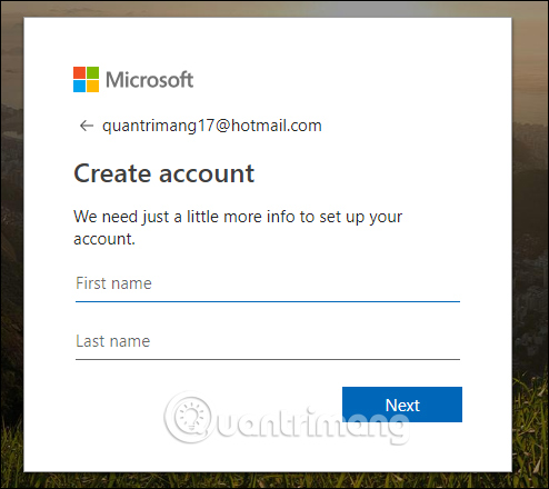 How to register for a Hotmail account Picture 3