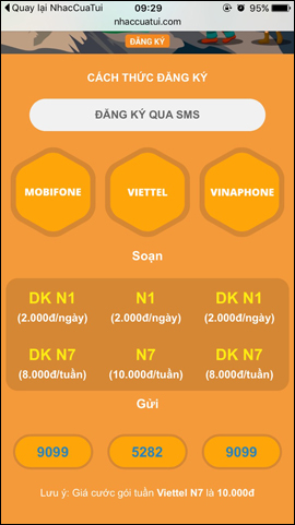 How to register for NhacCuaTui 3G service Picture 6