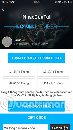 How to register NhacCuaTui VIP Picture 9