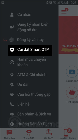 How to register Techcombank Smart OTP to get the authentication code Picture 4