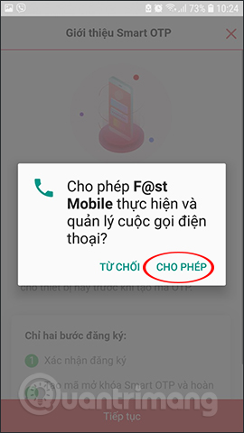 How to register Techcombank Smart OTP to get the authentication code Picture 6