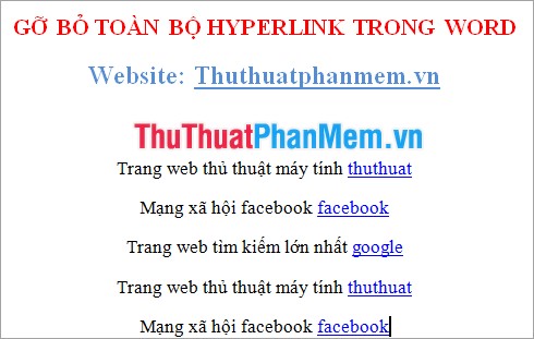 How to remove all Hyperlink links in Word Picture 1