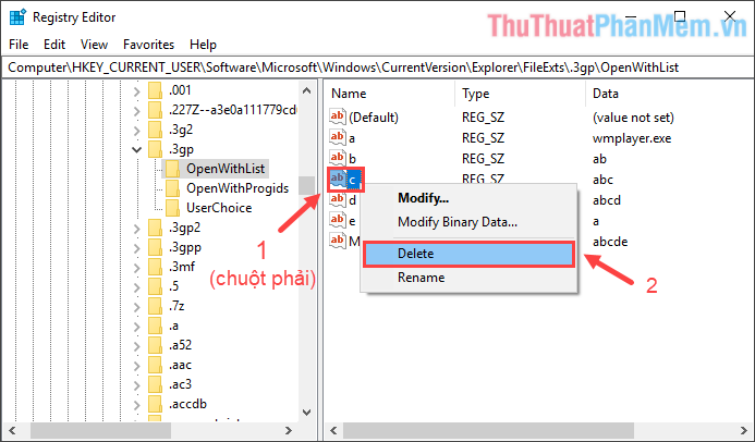 How to remove an application from the Open With list in Windows 10 Picture 4