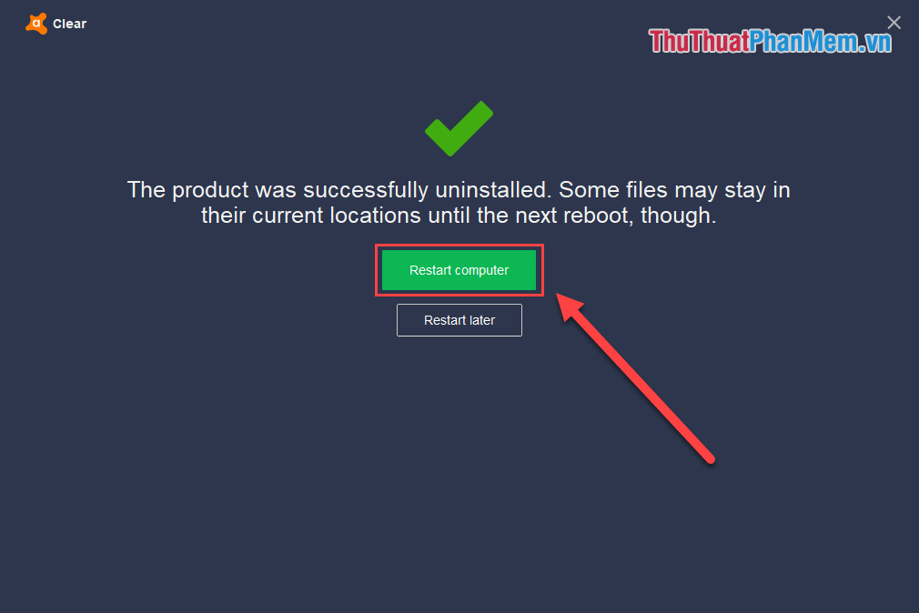 How to remove Avast Free Antivirus software from the computer Picture 10