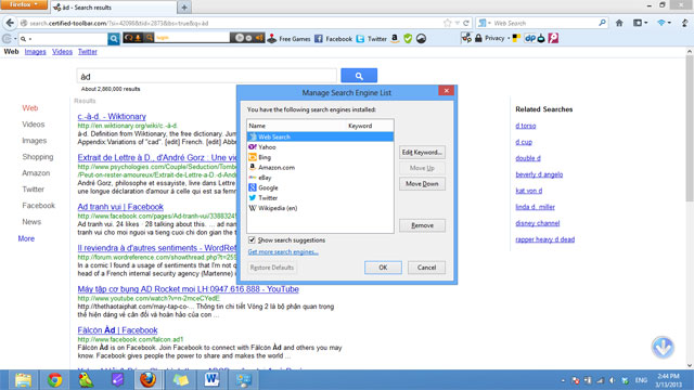 How to remove Certified Toolbar, Ilivid Searchnu ... from the browser Picture 3