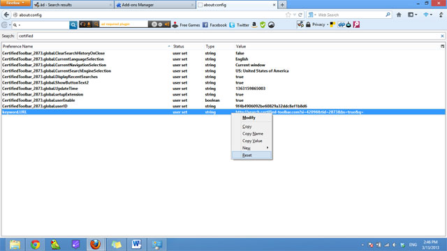 How to remove Certified Toolbar, Ilivid Searchnu ... from the browser Picture 5