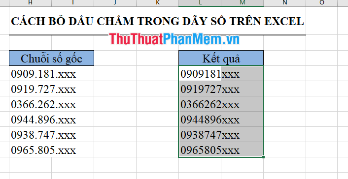 How to remove periods in numbers in Excel Picture 6