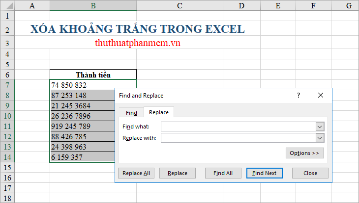 How to remove spaces in Excel Picture 13
