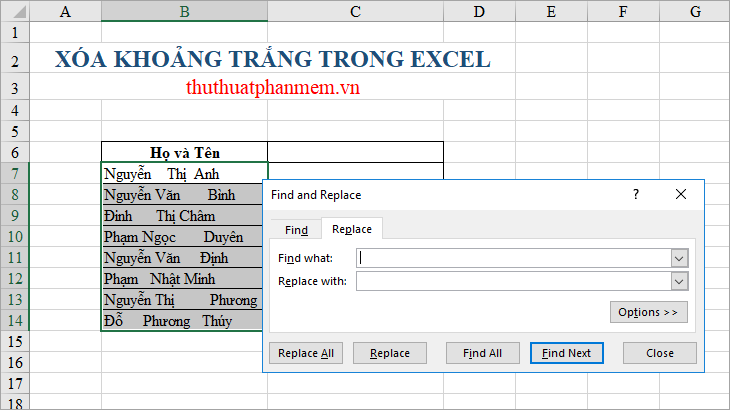 How to remove spaces in Excel Picture 7
