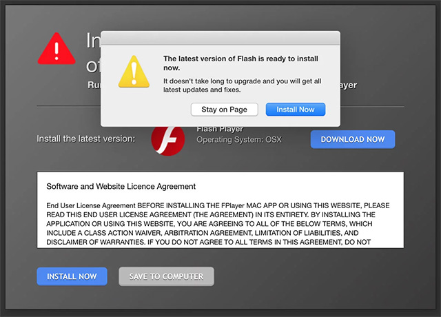 google chrome flash update virus mac