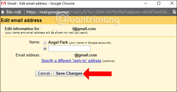 how to rename email address in gmail