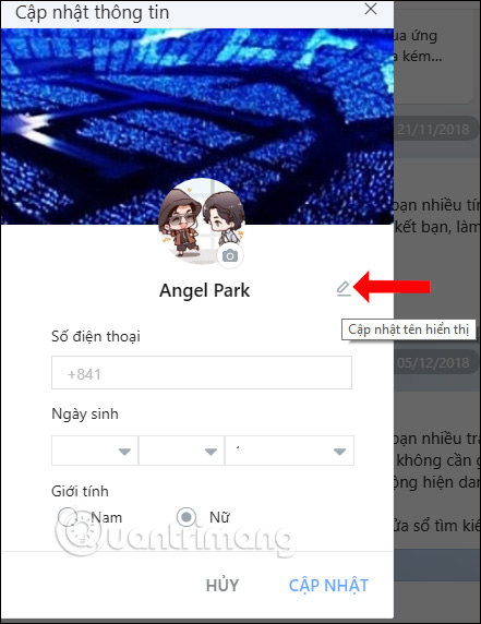How to rename Zalo, edit Zalo account information? Picture 3