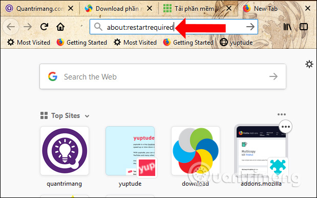 How to reopen tabs after restarting Firefox Picture 1