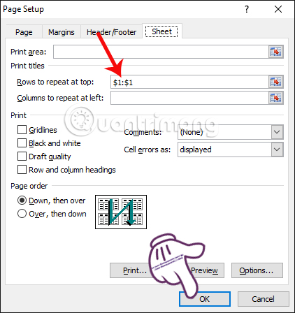 How to repeat titles in Excel 2007, 2010 and 2013 when printing Picture 4