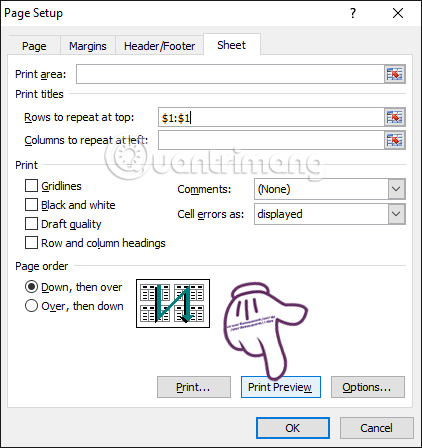 How to repeat titles in Excel 2007, 2010 and 2013 when printing Picture 5
