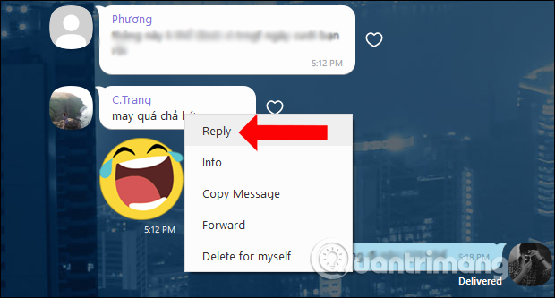 like messages on viber for pc