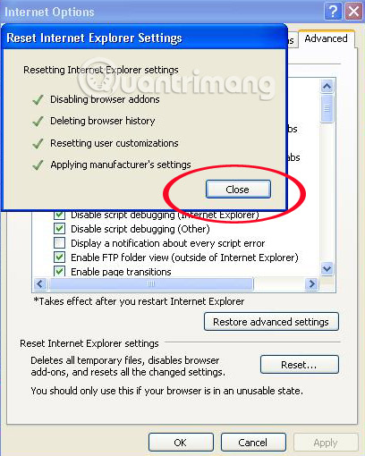 How to restore Chrome, Firefox, IE browser to the default state? Picture 15