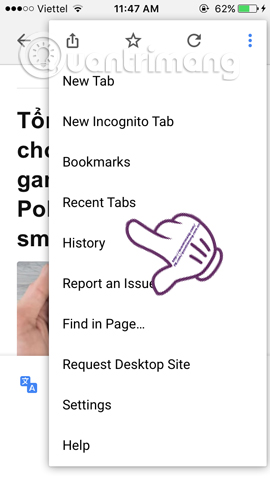 How to restore Google Chrome tab on your phone Picture 6