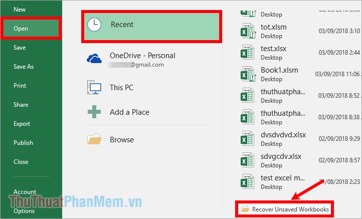 How to retrieve unsaved Excel files, restore unsaved Excel files Picture 7