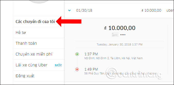 How to review old Uber trips with invoices Picture 4