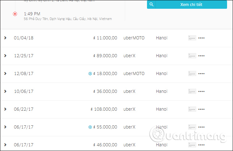 How to review old Uber trips with invoices Picture 5