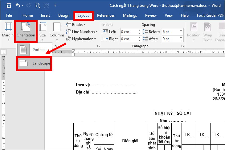 How to rotate a page horizontally in Word 2016, 2013, 2010 Picture 7