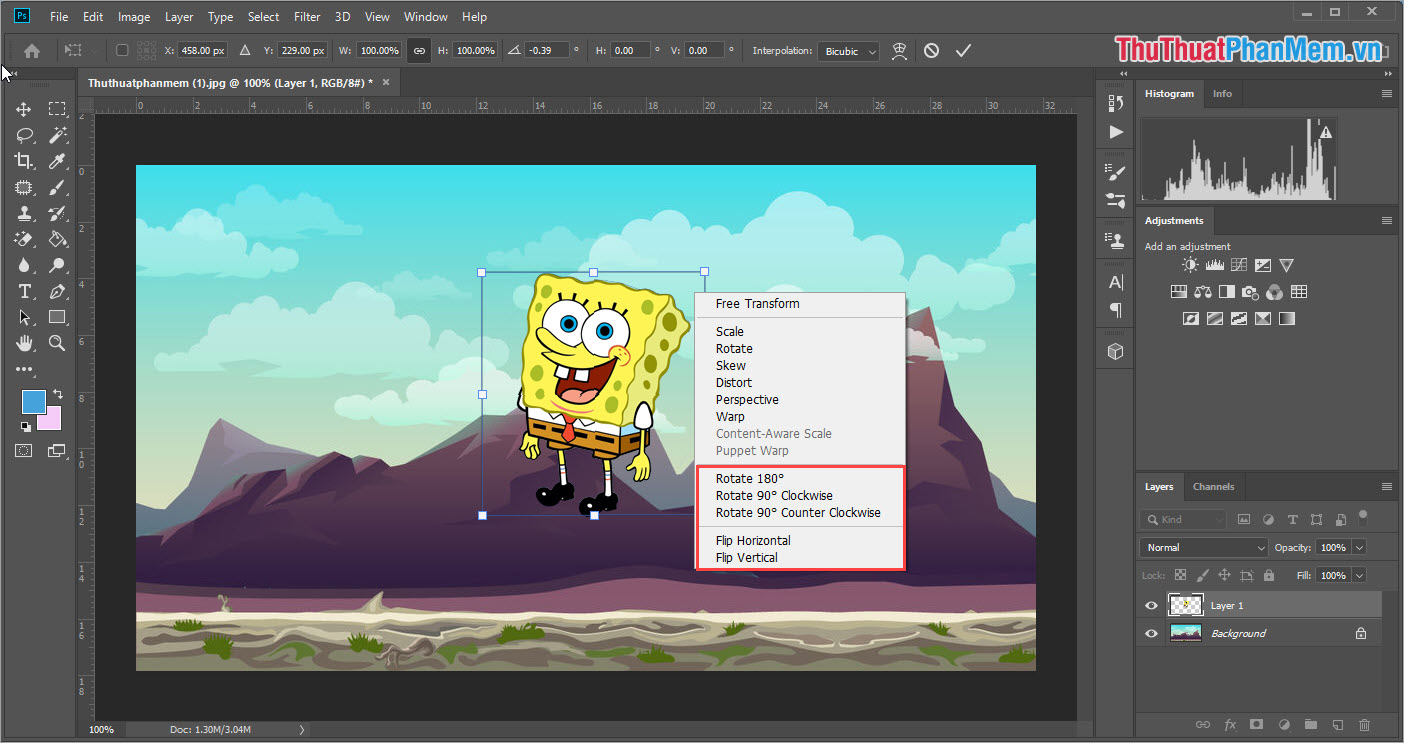 How to rotate an image in Photoshop Picture 10