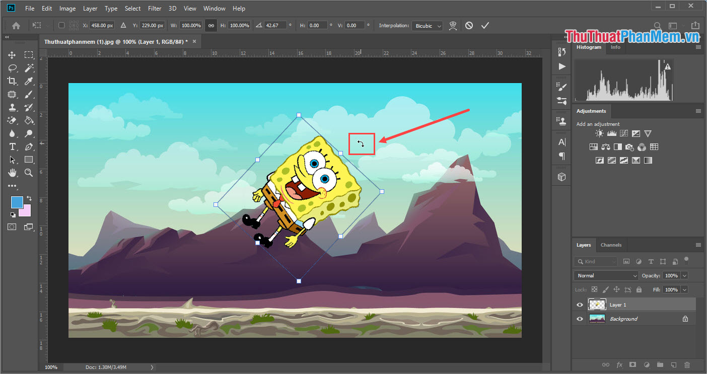 How to rotate an image in Photoshop Picture 9