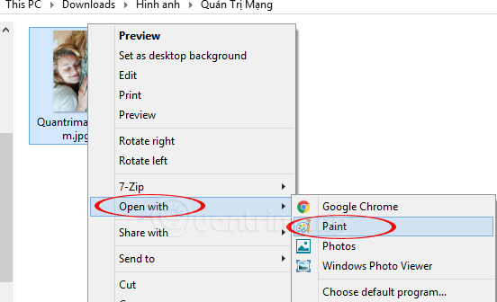 How to rotate images backwards, horizontally on computers without software Picture 8