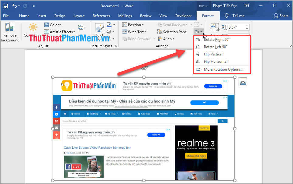 How to rotate images in Word Picture 5