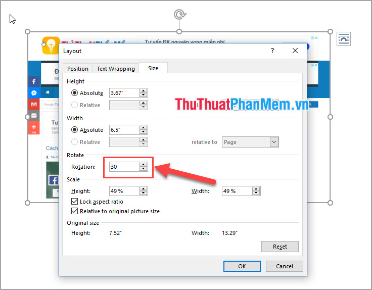 How to rotate images in Word Picture 8