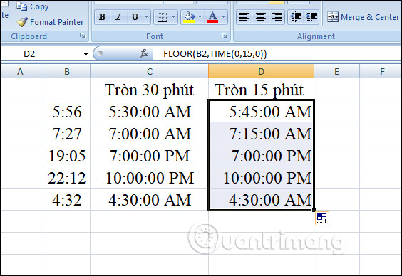 How to round time to 30 minutes or 15 minutes in Excel Picture 5
