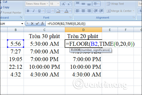How to round time to 30 minutes or 15 minutes in Excel Picture 6