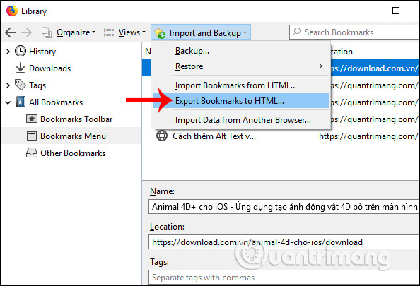 How to save bookmarks on Firefox to your computer Picture 4