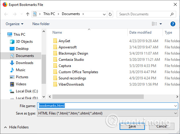 How to save bookmarks on Firefox to your computer Picture 5