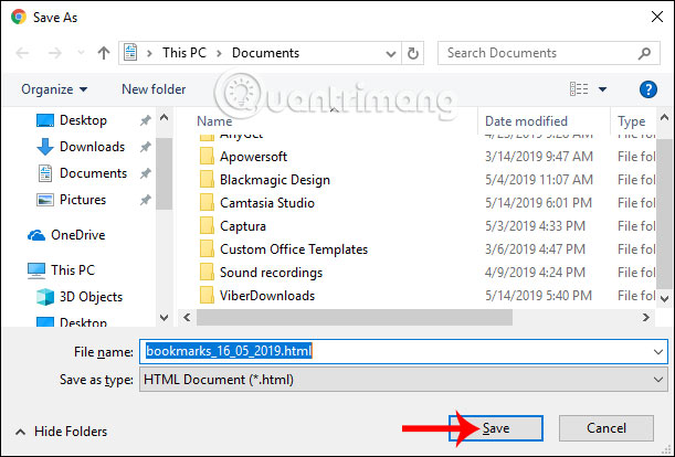 How to save bookmarks on Google Chrome and Coc Coc to your computer Picture 3