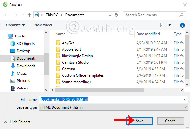 How to save bookmarks on Google Chrome and Coc Coc to your computer Picture 9