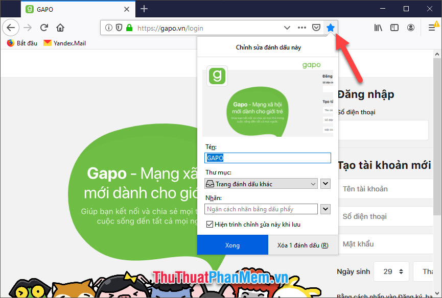 How to save web addresses for later viewing on Chrome, Coc Coc, Edge, Firefox Picture 16