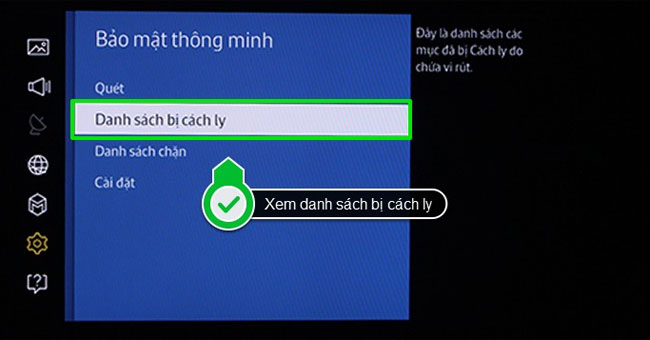 How to scan and kill viruses, malicious codes on Samsung Smart TVs 2015 Picture 5