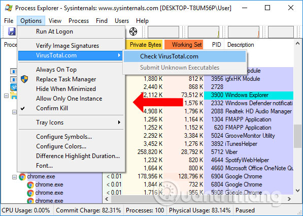 How to scan viruses on Windows with Process Explorer Picture 4
