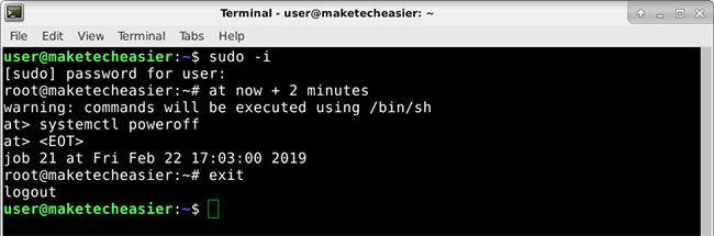 How to schedule Linux commands with 'at' Picture 5